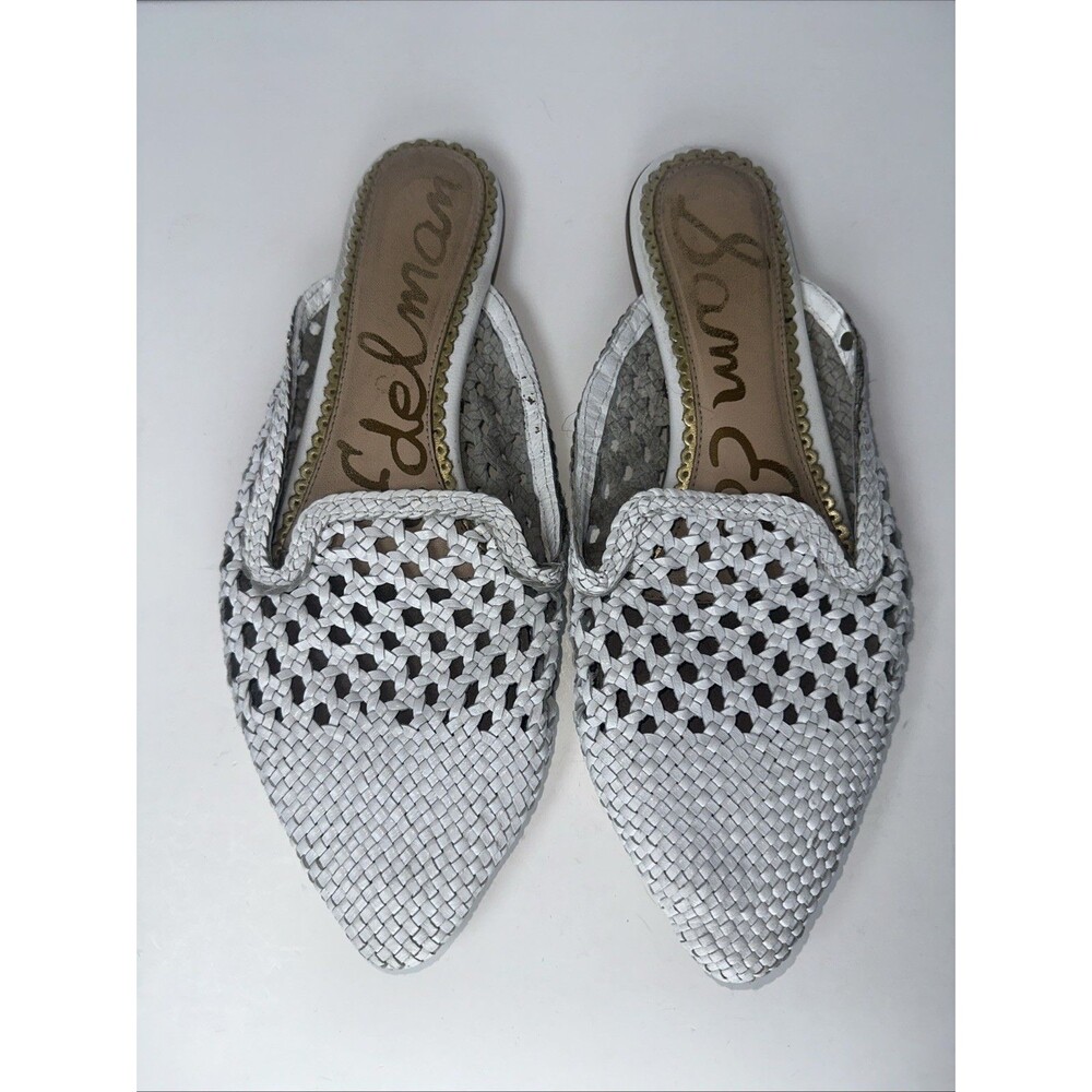 Sam Edelman CLARA 7.5 white flat weave woven Loafer